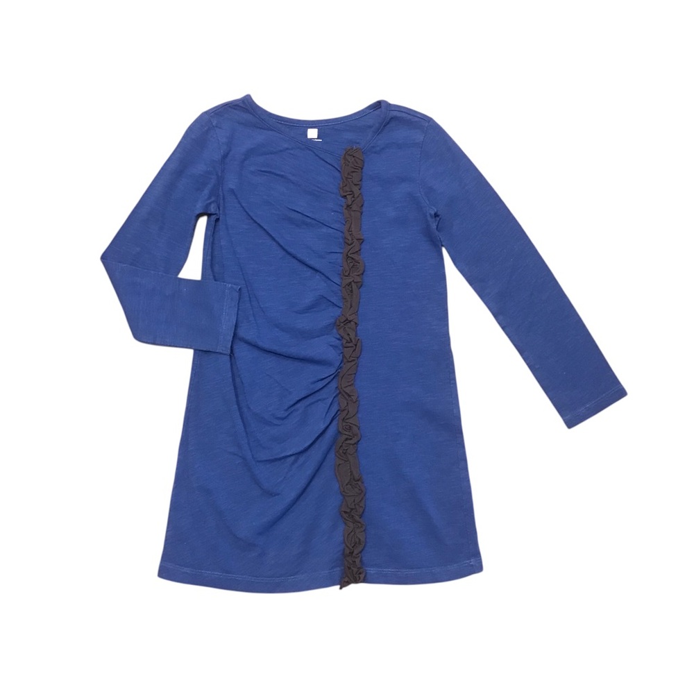 🆕 Tea Collection Blue & Gray Ruffle Gathered Dress